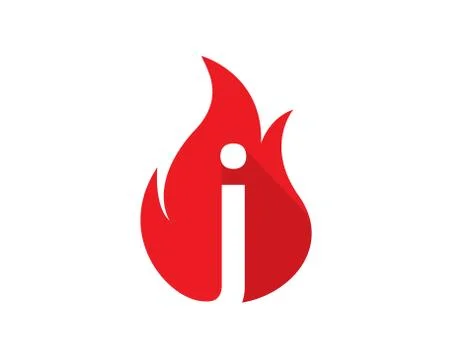 Design concept fire with Initial J Letter Logo Design Stock Illustration