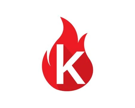 Design concept fire with Initial k Letter Logo Design Stock Illustration