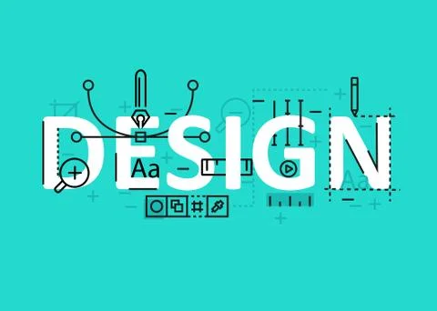 Design concept flat line design with icons and elements. Modern design concep Stockillustratie