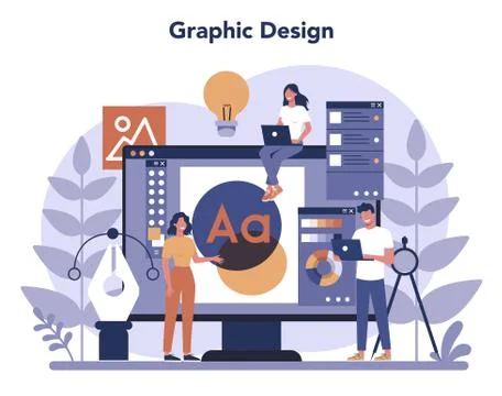 Design concept. Graphic, web, printing design. Digital drawing Stockillustratie