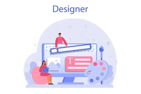Design concept. Graphic, web, printing design. Digital drawing Stockillustratie
