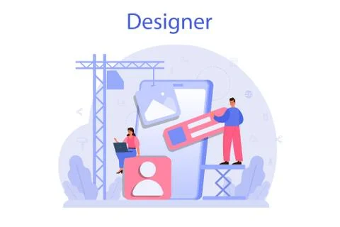 Design concept. Graphic, web, printing design. Digital drawing Stockillustratie