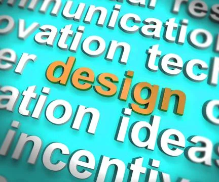 Design concept icon means creative draft or mockup - 3d illustra Stock Illustration