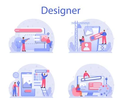 Design concept set. Graphic, web, printing design. Digital drawing Stockillustratie