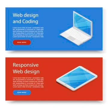 Design concepts for advertising programming and coding device. Website Stock Illustration