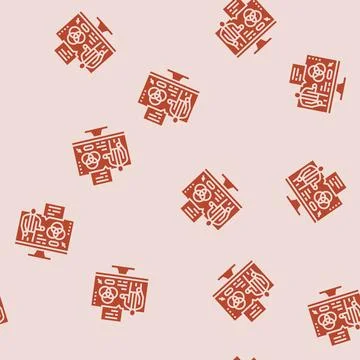 Design consultation interior glyph seamless pattern Stock Illustration
