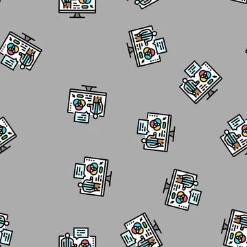 Design consultation interior vector seamless pattern Stockillustratie