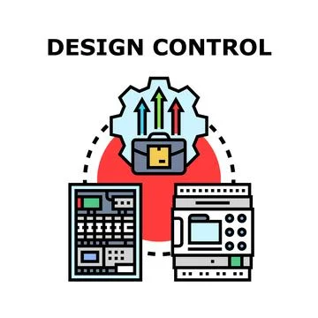 Design control concept optimizing manufacturing and production processes Stock Illustration