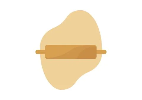 Design with a cooking theme with a rolling pin and cake dough Stock Illustration