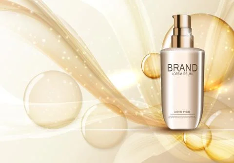 Design Cosmetics Product  Template for Ads or Magazine Background. 3D Realist Stock Illustration