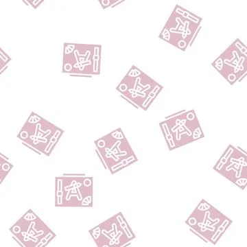 Design courses glyph vector seamless pattern sign Stock Illustration