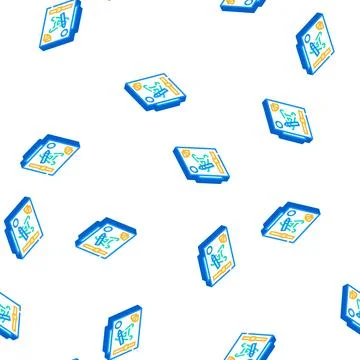 Design courses isometric icon seamless pattern sign 스톡 일러스트