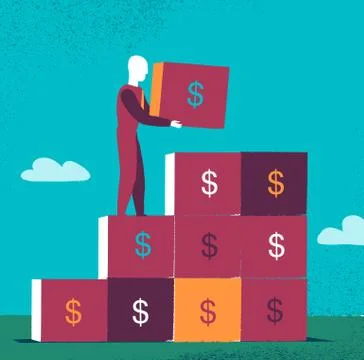 Design created by cubes ,building a geometric structure Stock Illustration