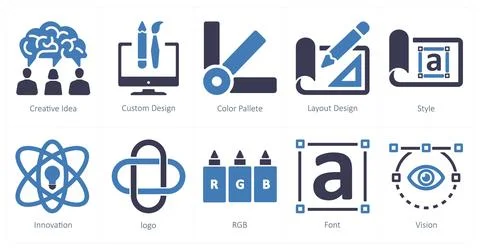 Design as creative idea, custom design, color palette Stock Illustration