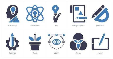 Design as creativity, innovation, idea Stock Illustration