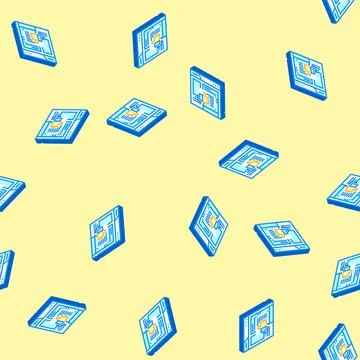 Design critique ux ui isometric icon seamless pattern Stock Illustration