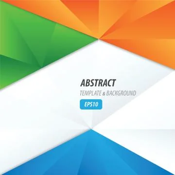 Design crumpled paper  green, orange, blue Stock Illustration