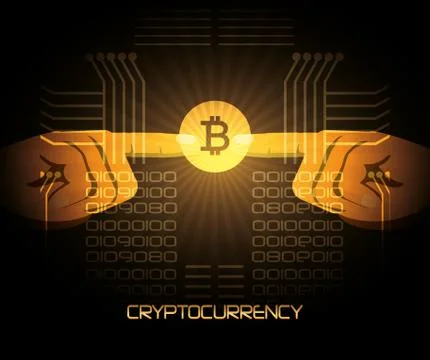 Design of Cryptocurrency types Stock Illustration