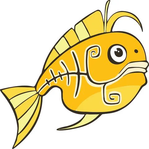 Design Cute Fish. small icon for stock. Stock Illustration