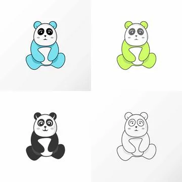 Design of a cute panda that is sitting. Stock Illustration
