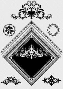 Design decor with ornament for angle page Stock Illustration