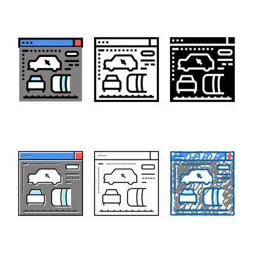 Design development stylized and car appearance color icon vector Illustrazione stock
