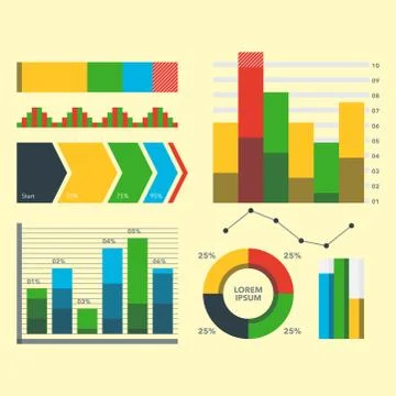 Design diagram chart elements vector illustration of business flow sheet graph Stock Illustration