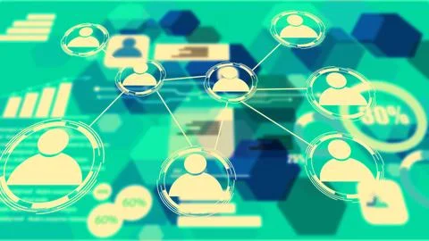 Design of digital technology data concept android system illustration backg.. Stock Illustration