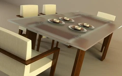 Design of the dining room Stock Illustration