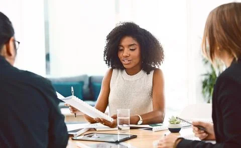 Design, documents and teamwork with business people in boardroom of office .. Stock Photos