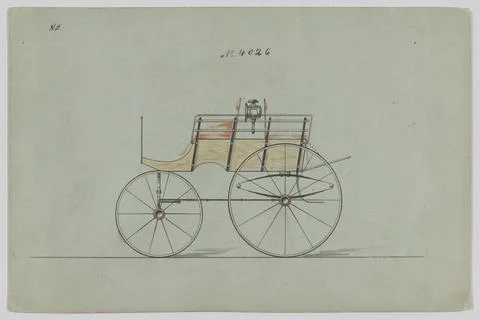 Design for Dos-a-Dos Phaeton, no. 4026 1882 Brewster &amp; Co. American Brewste.. Stock-Illustration