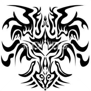 Tribal Tattoo Dragon Head Design Stock Vector (Royalty Free) 2184343095 |  Shutterstock