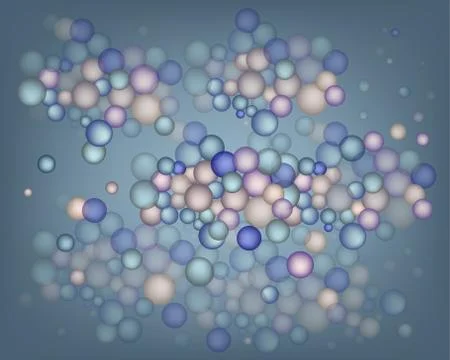 Design Element of Abstract Bubbles on Grey Background Stock Illustration