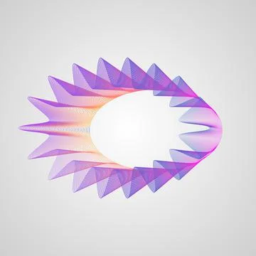 Design element. Asymmetric circle bright gradient frame. Stylized Guilloche E Stock Illustration
