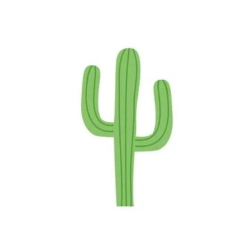 Design element of cactus on white background. Flat styled plant template. Illustrazione stock