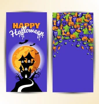Design element card or poster for halloween day Stock Illustration