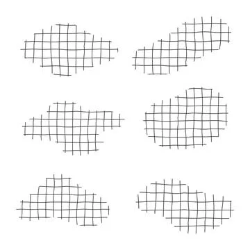Design element cell hand drawn. A Set Lines with different densities and Stock Illustration