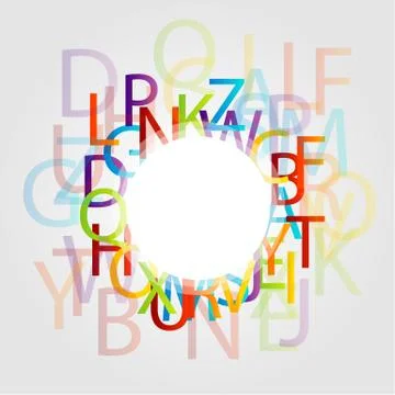 Design element with colorful alphabets Illustrazione stock