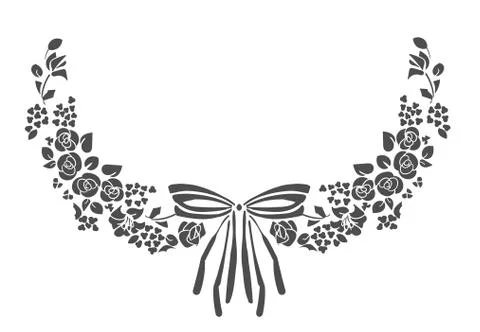 Design element frame flower bow victorian vector Stock Illustration