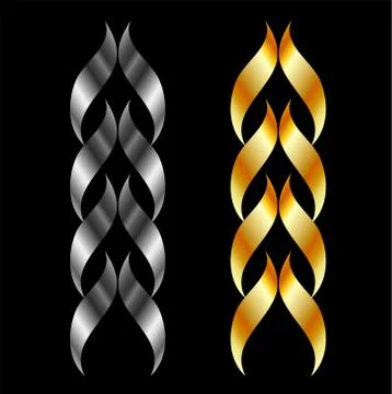 Design element in gold and silver  Stock Illustration