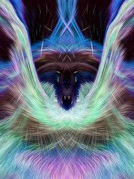 Design element for graphics Visionary surreal artworks Fractal Wall Art Des.. Stock Illustration