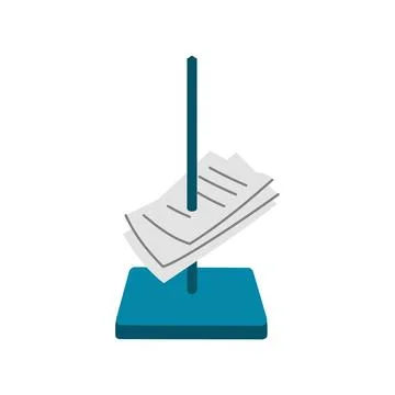 Design element illustration of a note, a bill impaled on a nail Stock Illustration
