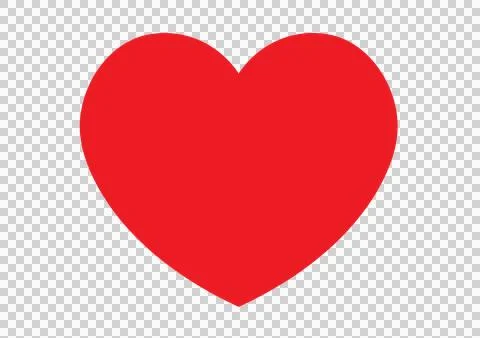 Design element one red heart isolated PNG with a transparent background Stock Illustration
