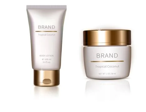 Design element with organic cosmetics Stock Illustration