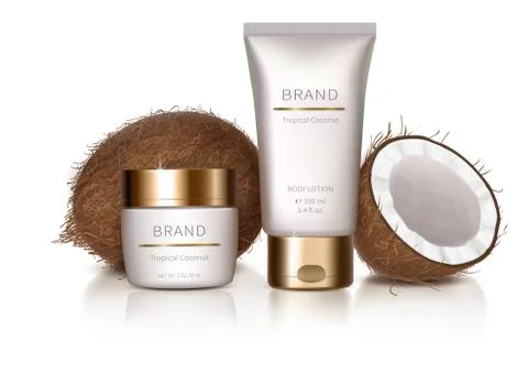 Design element with organic cosmetics Illustrazione stock