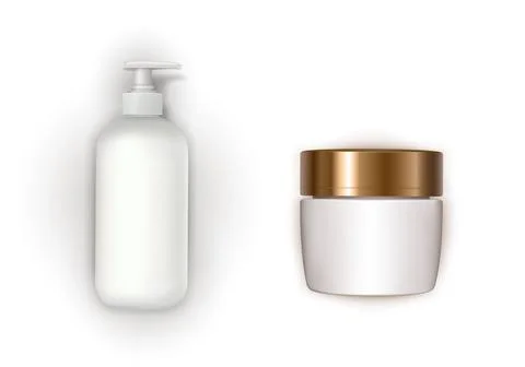 Design element with organic cosmetics Stock Illustration