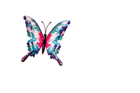 Design element as pink blue summer flying butterfly Stock Illustration