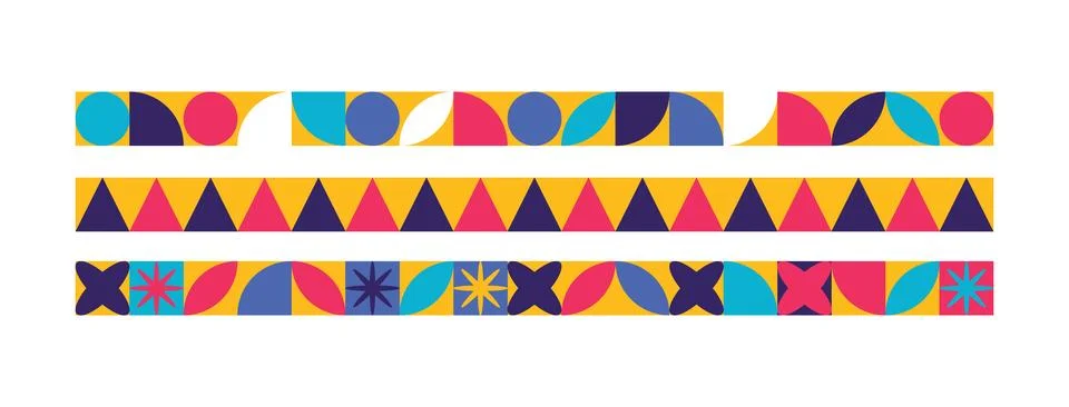 Design element ribbon pattern repeat colorful unique abstract Illustrazione stock
