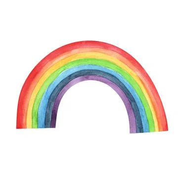 Design element. watercolor rainbow image hand drawn isolated on white background Stock Illustration