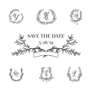 Design element of wedding set Stock Illustration